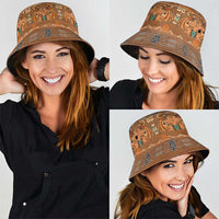 Terracotta Batik Papua-inspired Pattern Bucket Hat - Polynesian Pride