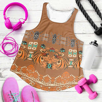 Terracotta Batik Papua-inspired Pattern Women Racerback Tank - Polynesian Pride
