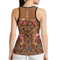 Terracotta Bird of Batik Papua Hollow Tank Top Exotic Natural Wealth of Papua LT9 - Polynesian Pride