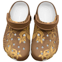 Tiare Tahiti Clogs Shoes Brown Polynesia Motifs - Polynesian Pride