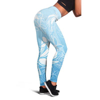 Tiare Tahiti Leggings Blue Polynesia Motifs - Polynesian Pride