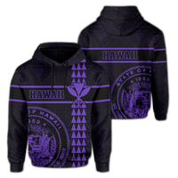 Polynesian Kakau Kanaka Seal of Hawaii Hoodie Purple Unisex Purple - Polynesian Pride