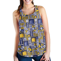 Tokelau Manuia te Kilihimahi Women Racerback Tank Pacific Patchwork Xmas Vibes - Polynesian Pride