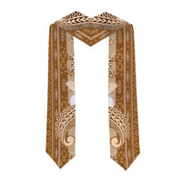 Tonga Kupesi Ngatu Graduation Stole Vintage Brown Plumeria