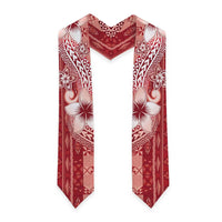 Tonga Kupesi Ngatu Graduation Stole Vintage Red Plumeria