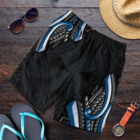 Traditional Art Hawaiian Kakau Tattoos Shorts for Men Blue Color - Polynesian Pride