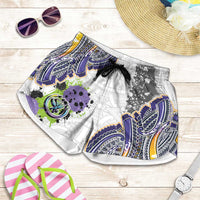 Traditional Art Hawaiian Kakau Tattoos Shorts for Women Graffiti Style - Polynesian Pride