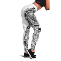 Traditional Polynesian Art Tattoos Leggings White Color - Polynesian Pride