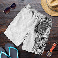 Traditional Polynesian Art Tattoos Shorts for Men White Color - Polynesian Pride