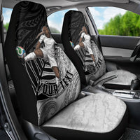 Personalized New Zealand Football Car Seat Cover Kiwi Mascot with Silver Fern - Maori Tribal Tattoo Art TS04 - Polynesian Pride