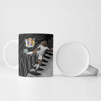 Personalized New Zealand Football Ceramic Mug Kiwi Mascot with Silver Fern - Maori Tribal Tattoo Art