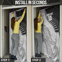 Personalized New Zealand Football Door Cover Kiwi Mascot with Silver Fern - Maori Tribal Tattoo Art TS04 - Polynesian Pride