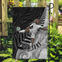 Personalized New Zealand Football Garden Flag Kiwi Mascot with Silver Fern - Maori Tribal Tattoo Art