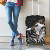 Personalized New Zealand Football Luggage Cover Kiwi Mascot with Silver Fern - Maori Tribal Tattoo Art TS04 - Polynesian Pride