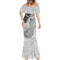 Personalized New Zealand Football Mermaid Dress Kiwi Mascot with Silver Fern - Maori Tribal Tattoo Art TS04 - Polynesian Pride