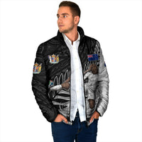 Personalized New Zealand Football Padded Jacket Kiwi Mascot with Silver Fern - Maori Tribal Tattoo Art TS04 - Polynesian Pride
