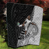 Personalized New Zealand Football Quilt Kiwi Mascot with Silver Fern - Maori Tribal Tattoo Art TS04 - Polynesian Pride