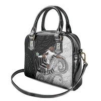 Personalized New Zealand Football Shoulder Handbag Kiwi Mascot with Silver Fern - Maori Tribal Tattoo Art TS04 - Polynesian Pride