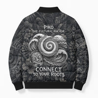 Hawaiian Piko Bomber Puffer Jacket Cultural Anchor Connect Your Roots Ocean Waves