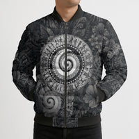 Hawaiian Piko Bomber Puffer Jacket Cultural Anchor Connect Your Roots Ocean Waves