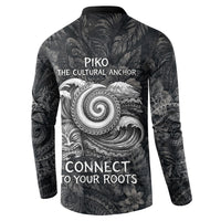 Hawaiian Piko Button Sweatshirt Cultural Anchor Connect Your Roots Ocean Waves