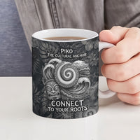 Hawaiian Piko Ceramic Mug Cultural Anchor Connect Your Roots Ocean Waves