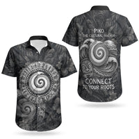 Hawaiian Piko Couples Matching Off Shoulder Maxi Dress and Hawaiian Shirt Cultural Anchor Connect Your Roots Ocean Waves