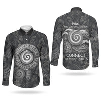 Hawaiian Piko Couples Matching Tank Maxi Dress and Long Sleeve Button Shirt Cultural Anchor Connect Your Roots Ocean Waves