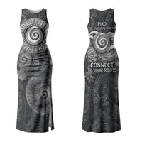 Hawaiian Piko Couples Matching Tank Maxi Dress and Long Sleeve Button Shirt Cultural Anchor Connect Your Roots Ocean Waves