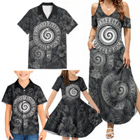 Hawaiian Piko Family Matching Summer Maxi Dress and Hawaiian Shirt Cultural Anchor Connect Your Roots Ocean Waves
