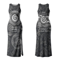 Hawaiian Piko Family Matching Tank Maxi Dress and Hawaiian Shirt Cultural Anchor Connect Your Roots Ocean Waves