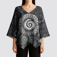 Hawaiian Piko Kimono Sleeve Blouse Cultural Anchor Connect Your Roots Ocean Waves