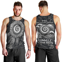 Hawaiian Piko Men Tank Top Cultural Anchor Connect Your Roots Ocean Waves