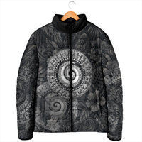 Hawaiian Piko Padded Jacket Cultural Anchor Connect Your Roots Ocean Waves