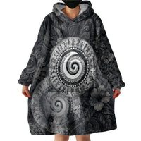 Hawaiian Piko Wearable Blanket Hoodie Cultural Anchor Connect Your Roots Ocean Waves