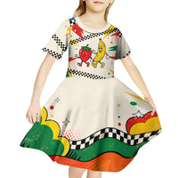Support Your Fruity Friends Love Wins Gay Pride Kid Short Sleeve Dress LGBTQ Retro 30s Cartoon Checkered TS04 - Polynesian Pride