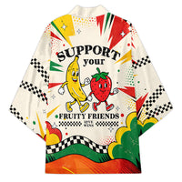 Support Your Fruity Friends Love Wins Gay Pride Kimono LGBTQ Retro 30s Cartoon Checkered