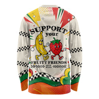 Support Your Fruity Friends Love Wins Gay Pride Long Sleeve Shirt LGBTQ Retro 30s Cartoon Checkered