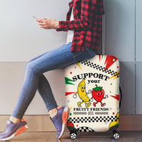Support Your Fruity Friends Love Wins Gay Pride Luggage Cover LGBTQ Retro 30s Cartoon Checkered