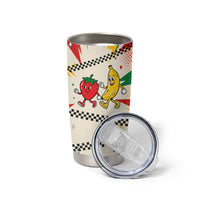 Support Your Fruity Friends Love Wins Gay Pride Tumbler Cup LGBTQ Retro 30s Cartoon Checkered