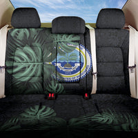 Federated States Of Micronesia Back Car Seat Cover FSM Tropical Monstera Leaf Dark Tribal Pattern