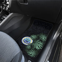 Federated States Of Micronesia Car Mats FSM Tropical Monstera Leaf Dark Tribal Pattern