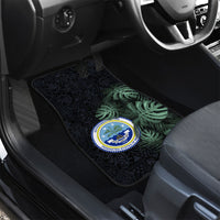 Federated States Of Micronesia Car Mats FSM Tropical Monstera Leaf Dark Tribal Pattern