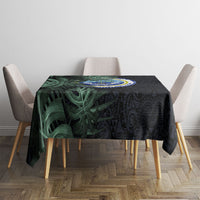 Federated States Of Micronesia Tablecloth FSM Tropical Monstera Leaf Dark Tribal Pattern