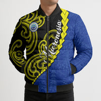 Federated States Of Micronesia FSM Bomber Puffer Jacket Pacific Islander Tribal Swirl Geometric Pattern