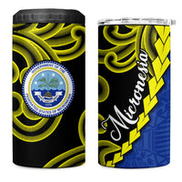 Federated States Of Micronesia FSM 4 in 1 Can Cooler Tumbler Pacific Islander Tribal Swirl Geometric Pattern