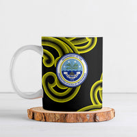 Federated States Of Micronesia FSM Ceramic Mug Pacific Islander Tribal Swirl Geometric Pattern