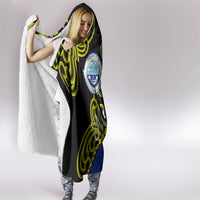 Federated States Of Micronesia FSM Hooded Blanket Pacific Islander Tribal Swirl Geometric Pattern