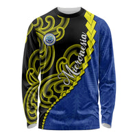 Federated States Of Micronesia FSM Long Sleeve Shirt Pacific Islander Tribal Swirl Geometric Pattern