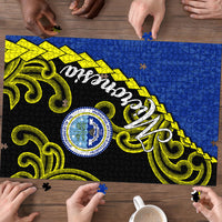 Federated States Of Micronesia FSM Puzzle Pacific Islander Tribal Swirl Geometric Pattern